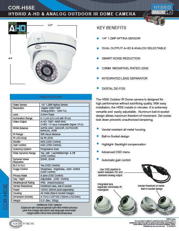 1/3 Panasonic CMOS 16.9 Full HD " Sensor