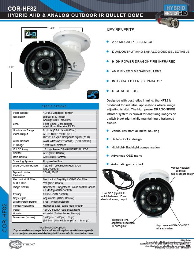 Medallion 8MP (4K) Outdoor Network Camera with 2.8 ~ 12mm (Motorized) lens. 